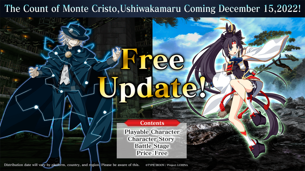 Melty Blood: Type Lumina free DLC χαρακτήρες The Count of Monte Cristo και Ushiwakamaru κυκλοφορούν στις 15 Δεκεμβρίου Melty Blood Type Lumina 2022 12 11 22 001.png