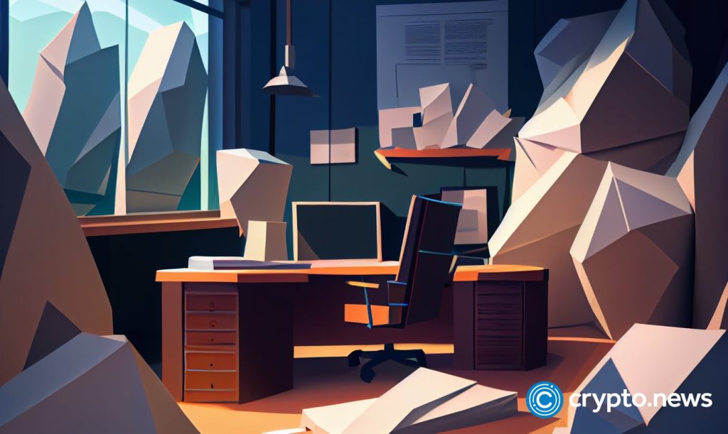 Crypto News Bankruptcy Office Blurry Background Low Poly Style.jpg