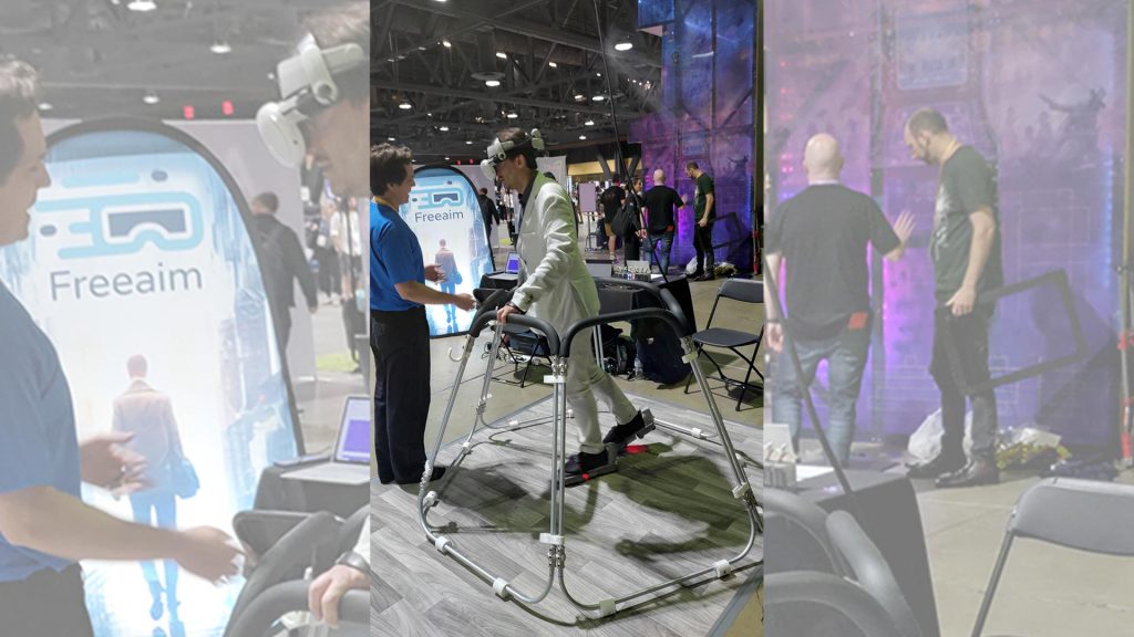AWE: Hands-on Freeaim παπούτσια για περπάτημα, μερικές φωτογραφίες με νέα γάντια WEART… και μια selfie με ένα γιγάντιο κοτόπουλο! Freeaim Walking Vr Review.jpg